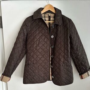 Burberry Brit Quilted Barn Jacket Brown Plaid - S